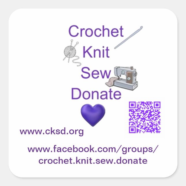 CKSD-Spendenaufkleber Quadratischer Aufkleber (Vorderseite)