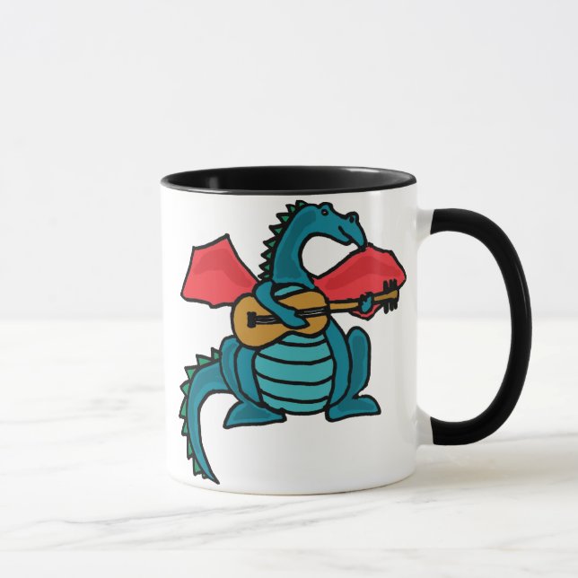 CL Drache, der die Gitarren-Tasse spielt Tasse (Rechts)