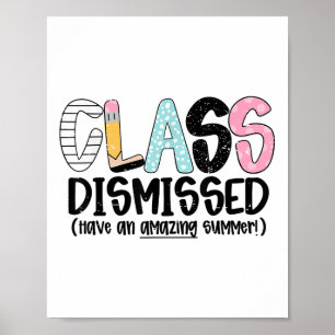 Cl entlassen letzten Schulkid-Lehrer-Sommer Poster