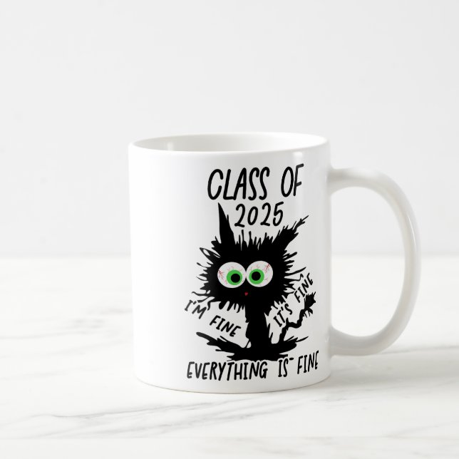 Cl of 2025 Funny Black Cat Kaffeetasse (Rechts)