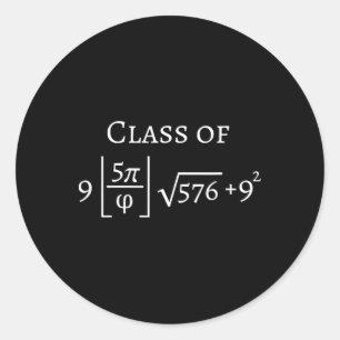 CL of 2025 Funny Mathe Pi Senior Abschluss Gift Runder Aufkleber