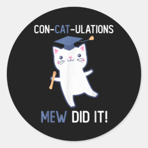 CL of 2025 Graduate Mew hat es Cat Lover Graduatio Runder Aufkleber