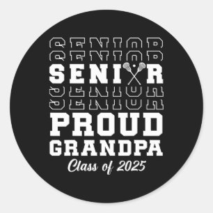 CL of 2025 Lacrosse Opa Senior Abschluss Grad Runder Aufkleber