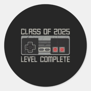 CL of 2025 Level Complete Senior Abschluss Gamer Runder Aufkleber