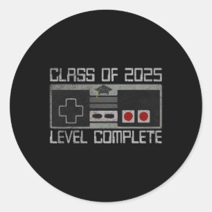 CL of 2025 Level Complete Video Gamer Senior Gradu Runder Aufkleber