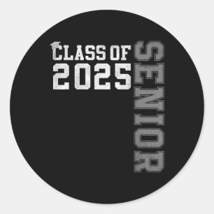 CL of 2025 Senior 25 Grad High School Uni Grad Runder Aufkleber