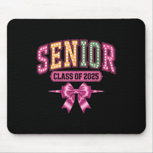 CL of 2025 Senior Coquette Bow Women Girls Graduat Mousepad