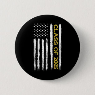 CL of 2025 Senior Patriotic American Flag Graduati Button