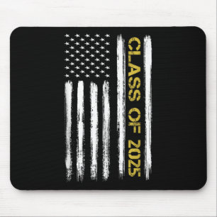 CL of 2025 Senior Patriotic American Flag Graduati Mousepad