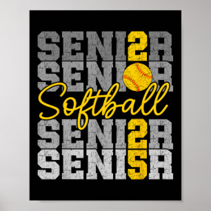 Cl of 2025 Senior Softball Retro Abschluss 2025 m Poster