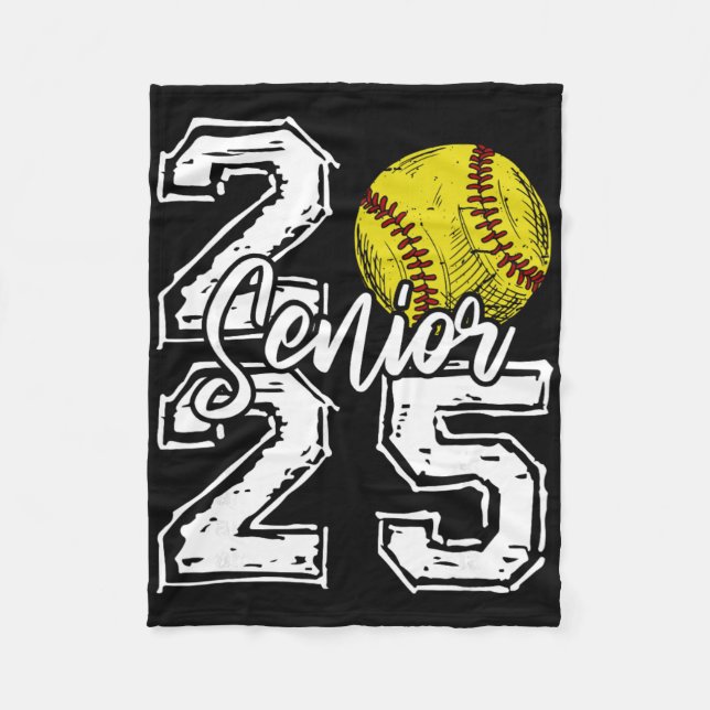 Cl Of 2025 Softll Senior 2025 Ck To School Funny  Fleecedecke (Vorderseite)