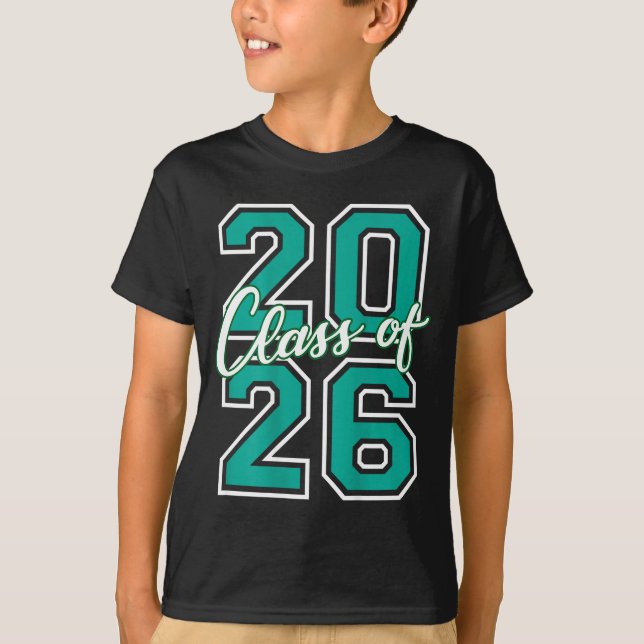 Cl Of 2026 Graduation Varsity Teal And White On Th T-Shirt (Vorderseite)