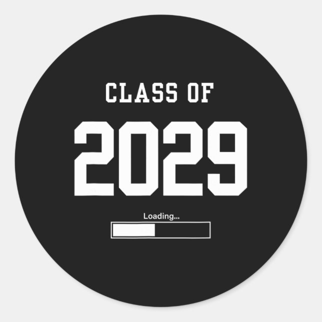 Cl Of 2029 Freshman Future Senior High School Coll Runder Aufkleber (Vorderseite)