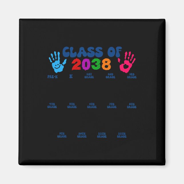 CL of 2038 Handprint Niedlich zurück in die Schule Magnet (Vorne)