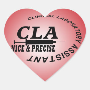 CLA SLOGAN - SCHÖN UND PRÄZISE! LABOR Herz-Aufkleber