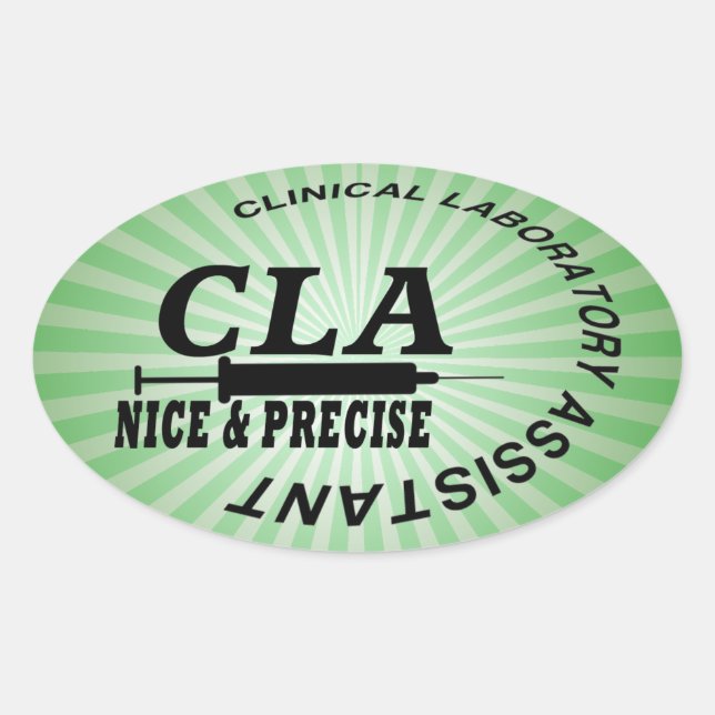 CLA SLOGAN - SCHÖN UND PRÄZISE! LABOR OVALER AUFKLEBER (Vorderseite)