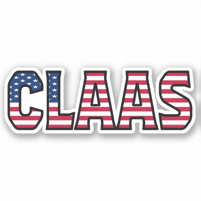 Claas Name Vorname USA Sticker Stickerset (Vorderseite)