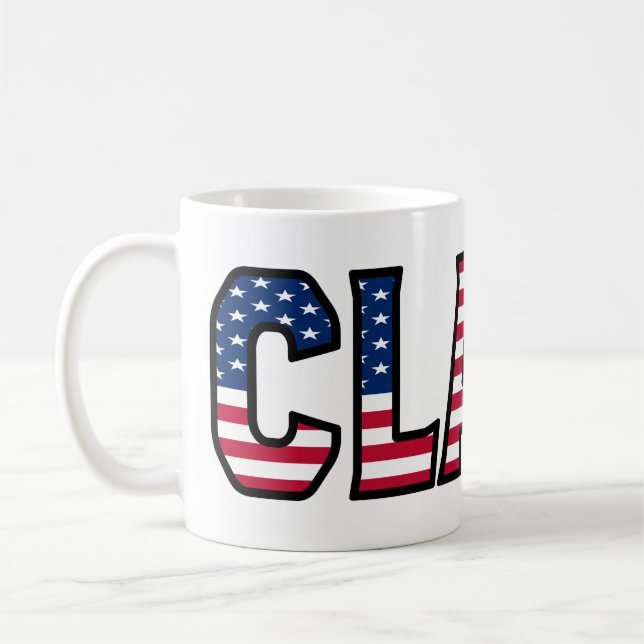 Claas Name Vorname USA styled Tasse Kaffeetasse (Links)