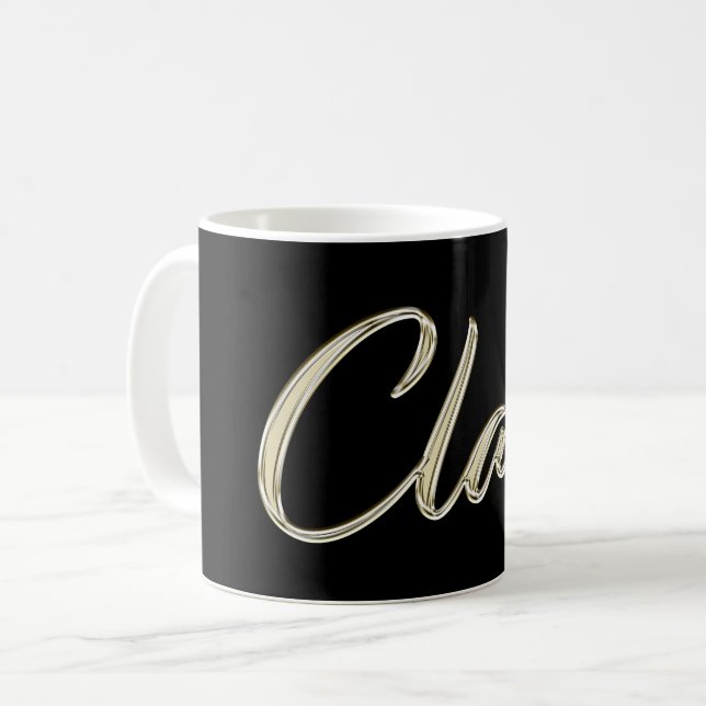 Claas Name whitegold Tasse Teetasse Kaffeetasse (Vorderseite Links)