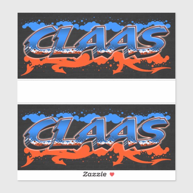 Claas Vorname Name Graffiti Aufkleber Sticker (Blatt)