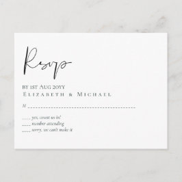 Claassic White Script UAWG MENU Budget Postkarte