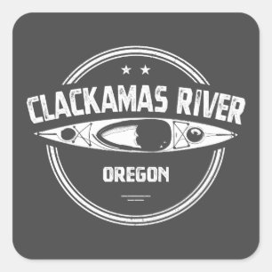 Clackamas Fluss Oregon Kayaking Quadratischer Aufkleber