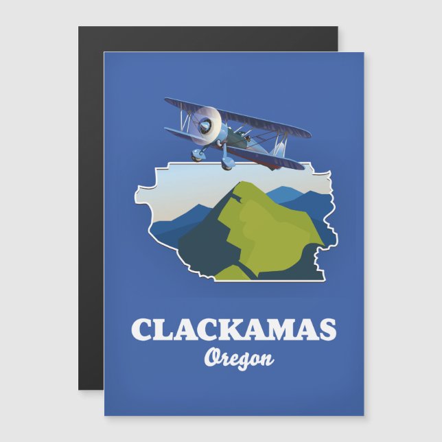 Clackamas Oregon USA-Karte Magnetkarte (Vorne/Hinten)