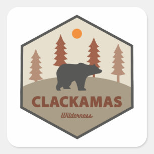 Clackamas-Wilderness Oregon Bär Quadratischer Aufkleber