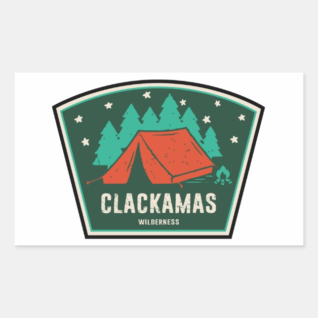 Clackamas Wilderness Oregon Camping Rechteckiger Aufkleber (Vorderseite)