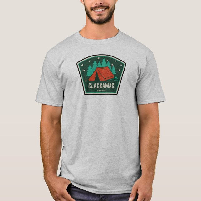 Clackamas Wilderness Oregon Camping T-Shirt (Vorderseite)