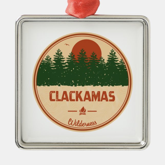 Clackamas Wilderness Oregon Ornament Aus Metall (Vorne)