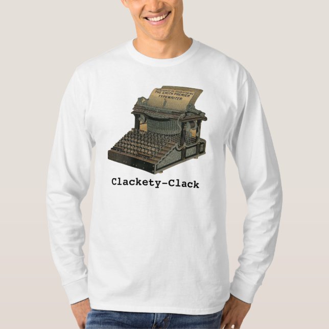 Clackety Clack Vintage Schreibmaschine T-Shirt (Vorderseite)