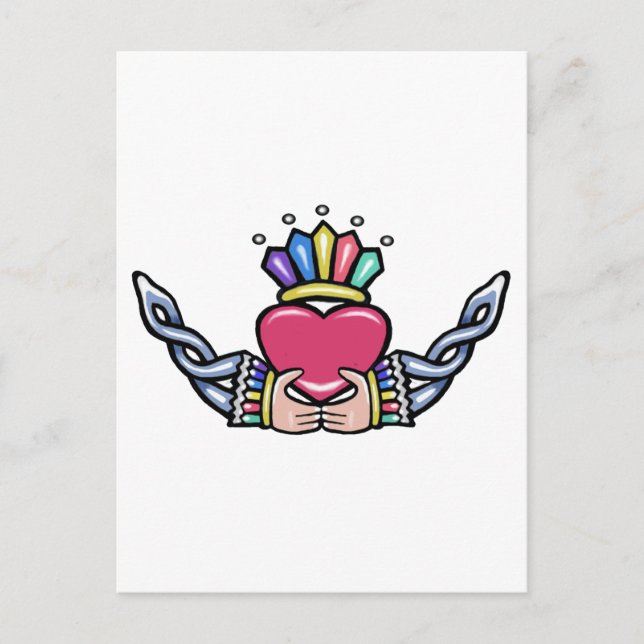 Claddagh #1B mit Trinity Postkarte (Vorderseite)