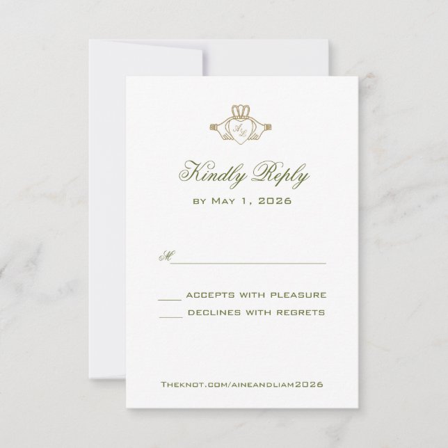 Claddagh-Antwort-Karte RSVP Karte (Vorderseite)
