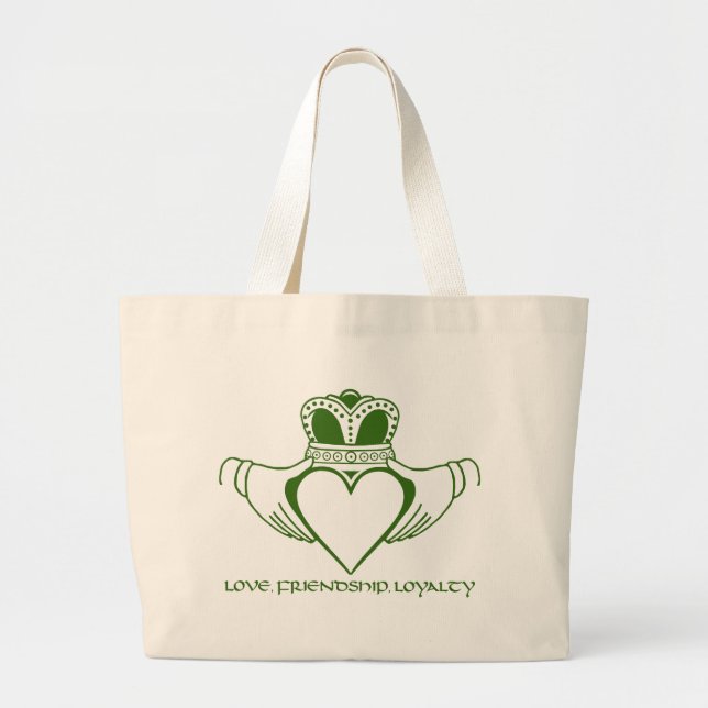 Claddagh Iren-St Patrick TagTaschentasche Jumbo Stoffbeutel (Vorne)