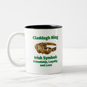 Claddagh Ring Irish Symbol: Freundschaft, Loyalit Zweifarbige Tasse