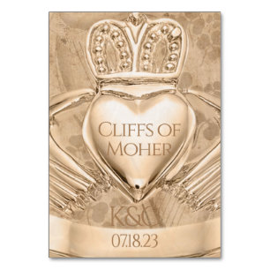 Claddagh Ring Wedding Initials Place Name Tischnummer