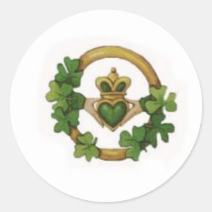 claddagh runder aufkleber