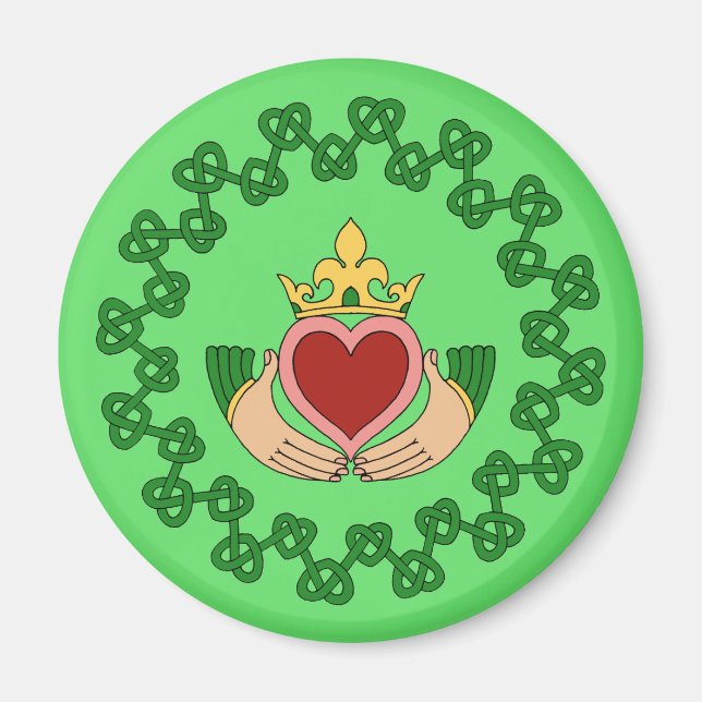 Claddagh und grüne Knüpfarbeit Magnet (Vorne)