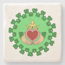 Claddagh und grüne Knüpfarbeit Steinuntersetzer