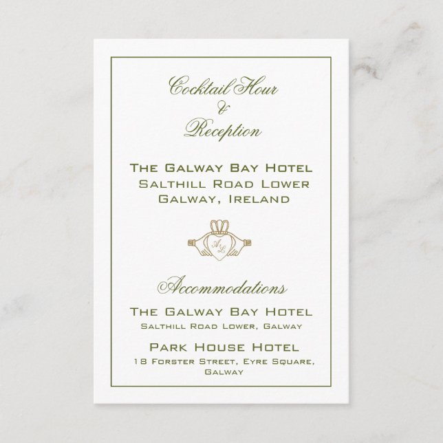 Claddagh Wedding Enclosure Card Begleitkarte (Vorderseite)