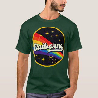 Claiborne Regenbogen im Vintagen Weltraumstil T-Shirt