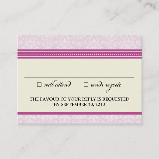 ::clair: Charming Damask 3.5"x2.5" RSVP Card_v2 Begleitkarte (Vorderseite)