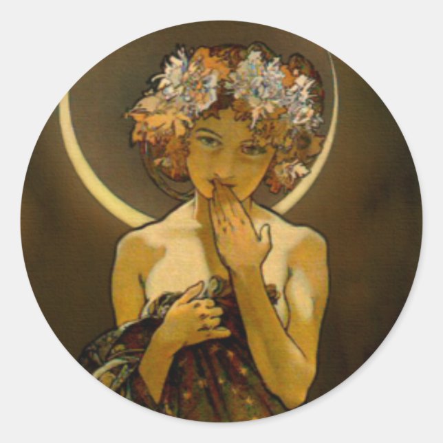 Clair de Lune Runder Aufkleber (Vorderseite)