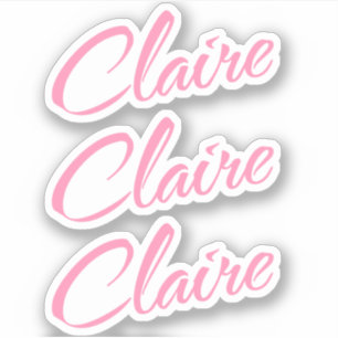 Claire Decorative Name in Pink x3 Aufkleber