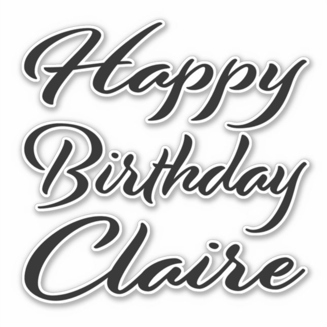 Claire Name Vorname black Sticker Geburtstag (Vorderseite)