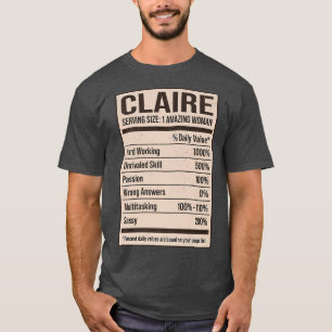 Claire Nutrition Facts Name Nickname Alias Title F T-Shirt