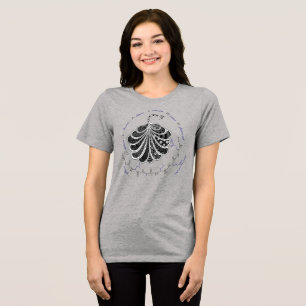 CLAIRE-Peptid, Pfau mit individuellem Text, hell Tri-Blend Shirt