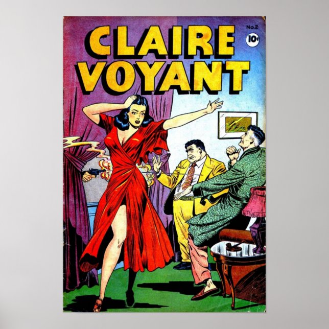 Claire Voyant Psychische Frau Femme Fatale Comic C Poster (Vorne)