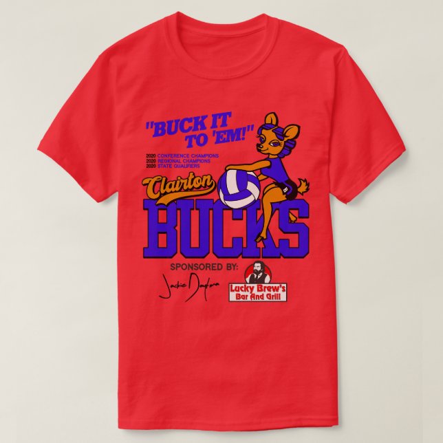 Clairton Bucks Volleyball Jackie Daytona WWDITS T-Shirt (Design vorne)